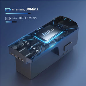 Ruko F11/F11Pro Drone Battery 11.1V 2500mAh/27.75Wh Li-po Rechargeable Battery and USB Cable for F11/F11Pro RC Quadcopter Drone Black F11 Battery - RuKo