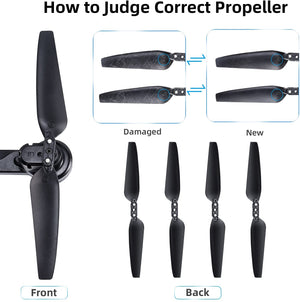 Ruko U11/U11S Drone Propellers, Blades for U11/U11S, Drone Accessories, Spare Part Replacement Foldable Propellers Props 4PCS(Black) - RuKo