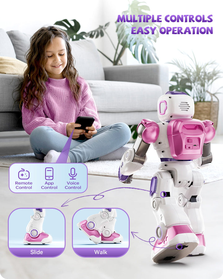 Ruko Smart Robot for Kids, Large Programmable Interactive STEM RC Robot,  Voice Control and App Control, Gifts for Boys and Girls 4 5 6 7 8 9, Gold