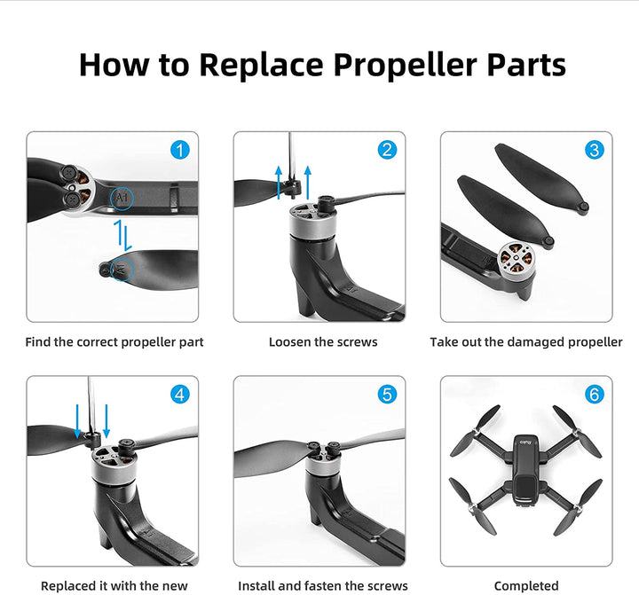 Propellers of Ruko U11 Pro Drone, Spare Parts Drone Accessories Kits for Drone U11 Pro 4 Pairs - RuKo