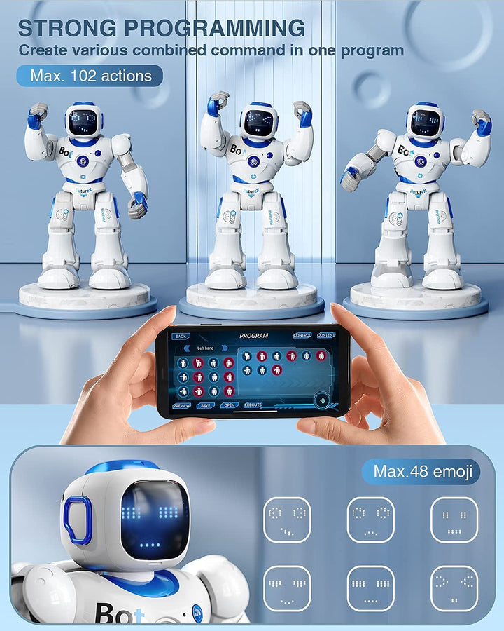 Ruko 1088 Smart Robots for Kids, Large Programmable Interactive RC Robot  with Voice Control, APP Control, Present for 4 5 6 7 8 9 Years Old Kids  Boys