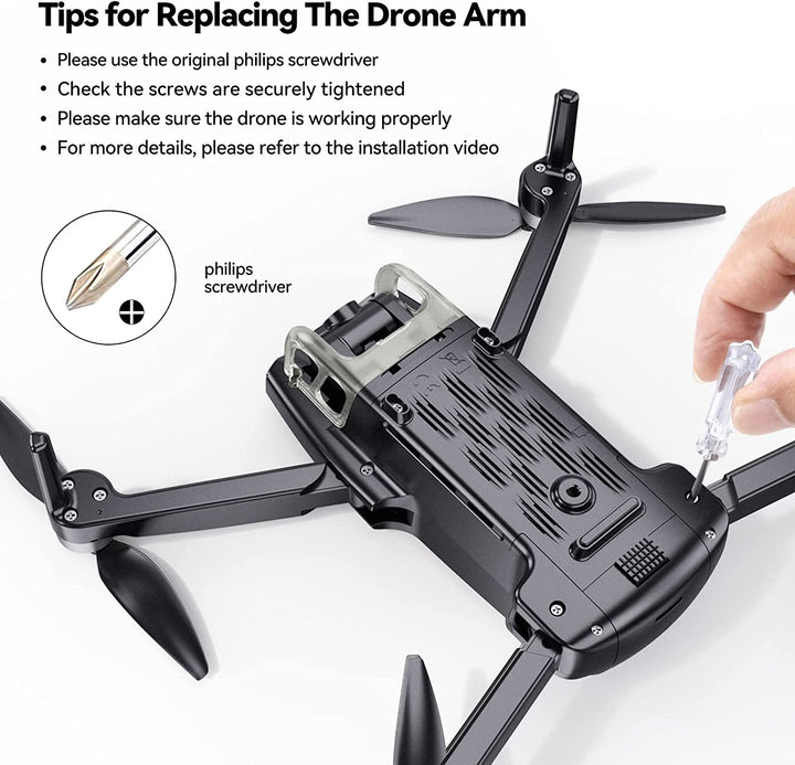 Ruko F11MINI Drone Original Replacement Arm, Including Propellers, Durable Material Easy Install, Provide Safe Flight (Left Rear) - RuKo
