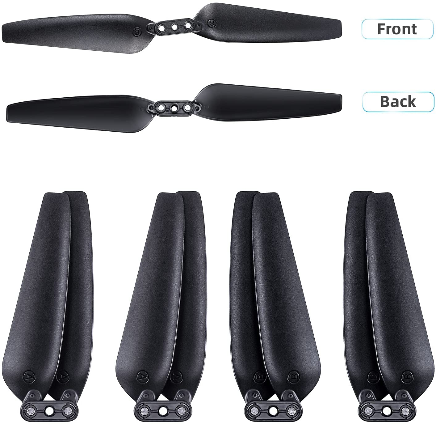 Ruko U11/U11S Drone Propellers, Blades for U11/U11S, Drone Accessories, Spare Part Replacement Foldable Propellers Props 4PCS(Black) - RuKo